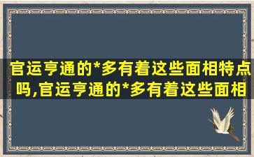 官运亨通的*
多有着这些面相特点吗,官运亨通的*
多有着这些面相 🦈 特点吗为什么